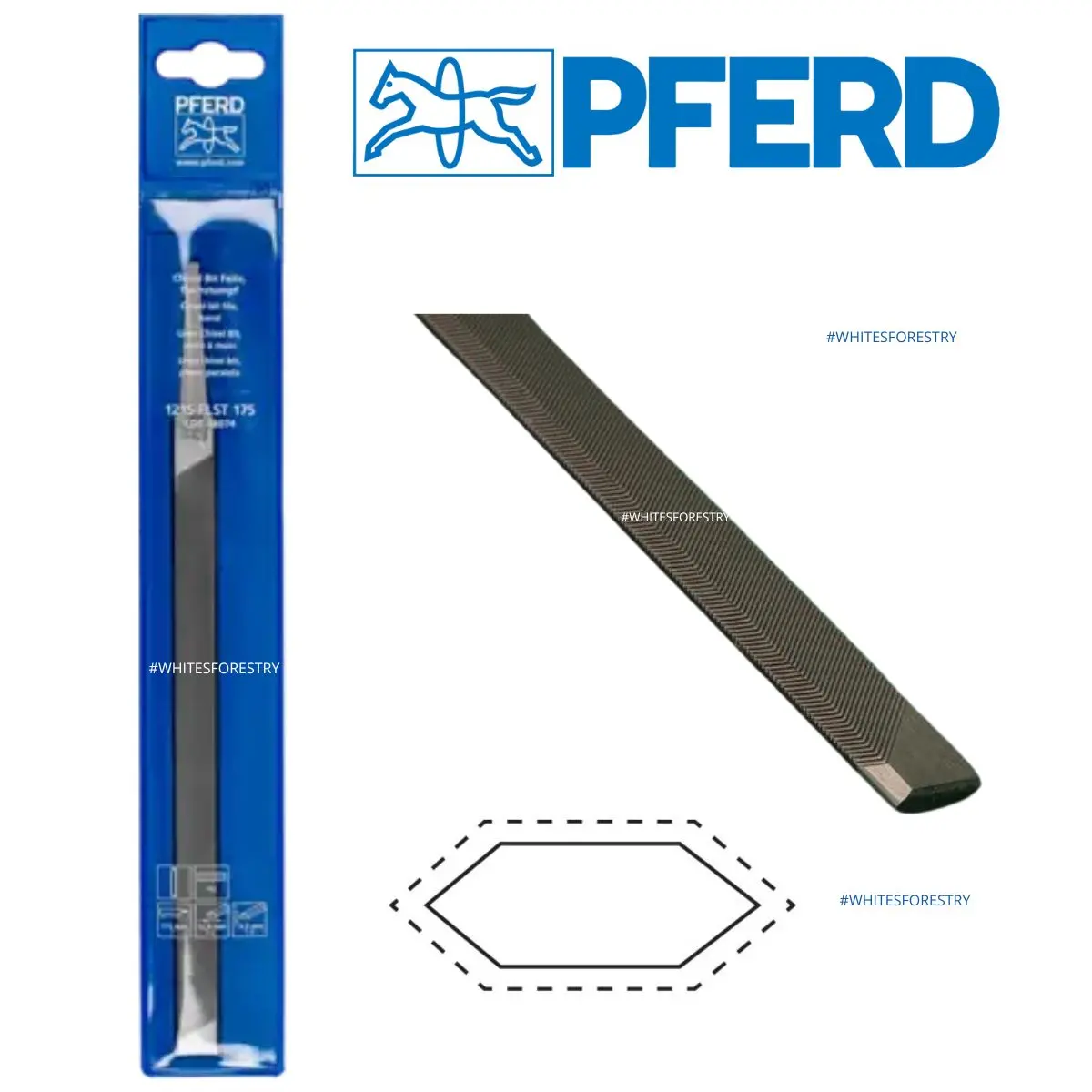 Chainsaw File Pferd® Double Bevel Chisel Bit File 1