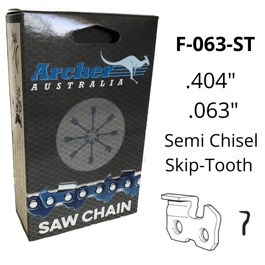 Archer Chainsaw Chain .404" .063" Skip-Tooth Semi Chisel 1