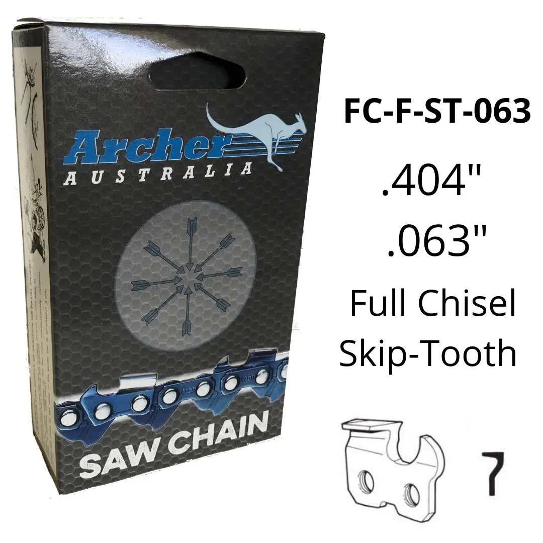 Archer Chainsaw Chain .404" .063" Skip-Tooth Full Chisel 1