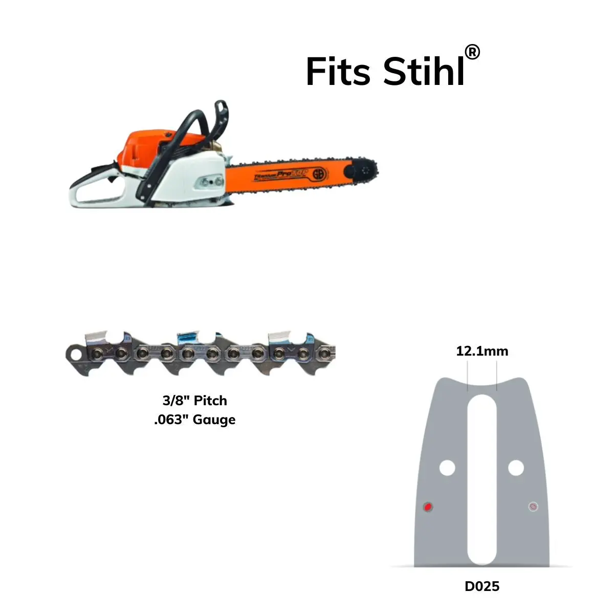 Oregon® Powercut™ Bar + 2 Chain Combo Fits Stihl® 2