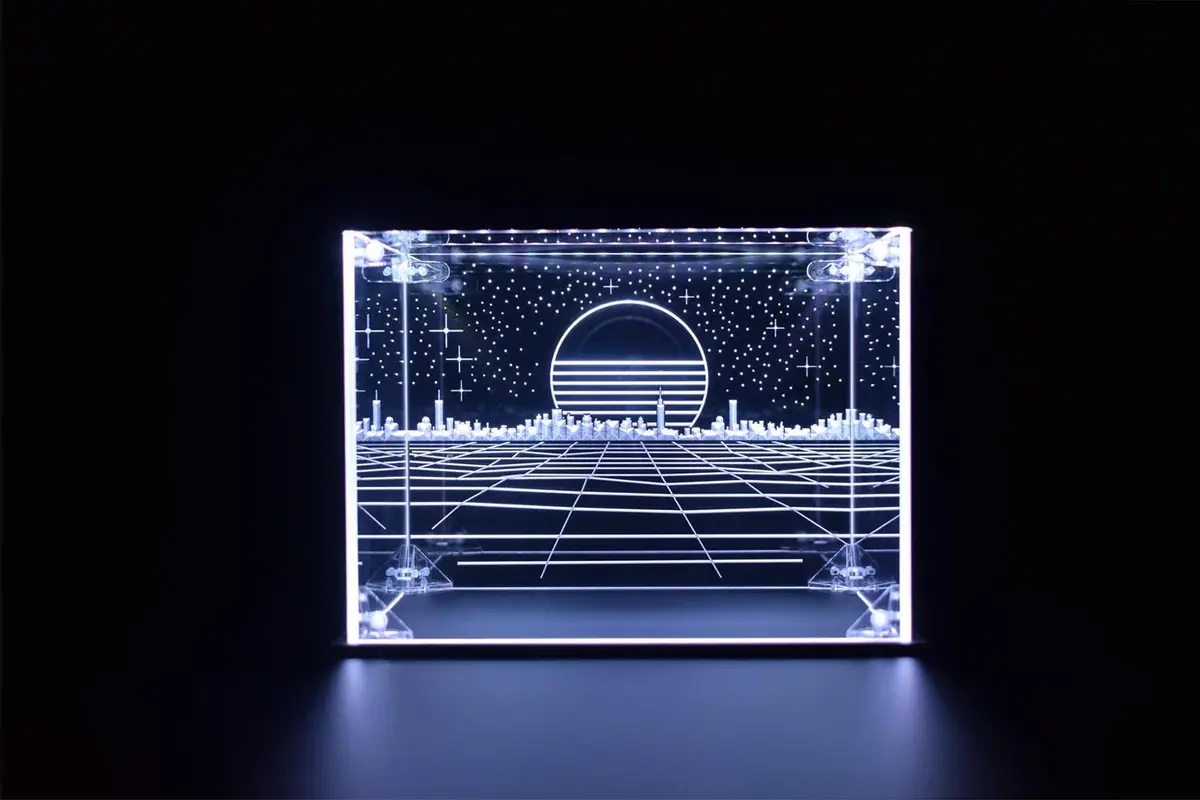 Diecast Scale Cars Model Skyline Led Display Case 1