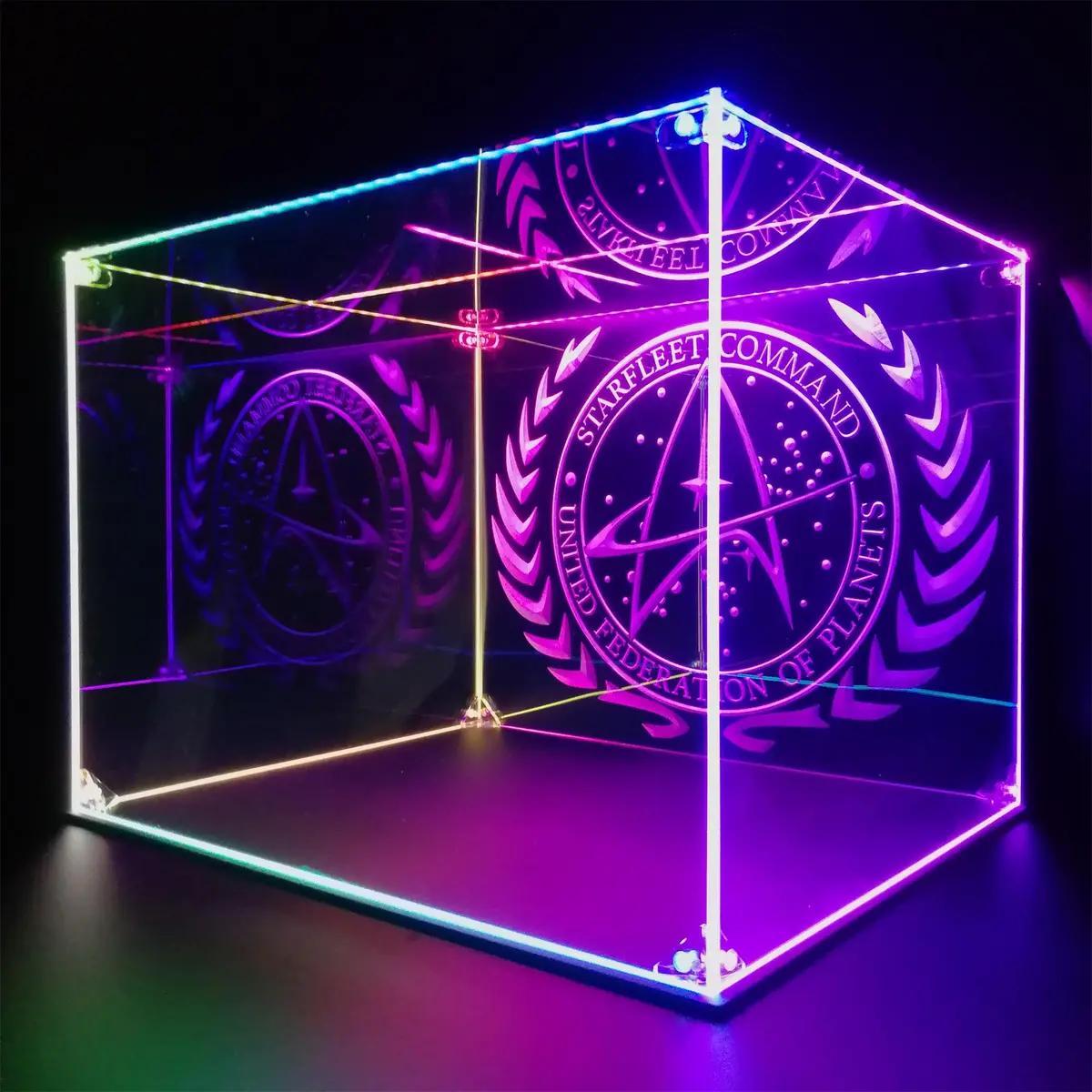 Custom Led Display Case For Star Trek Starfleet Command Merchandise Action Figures 1