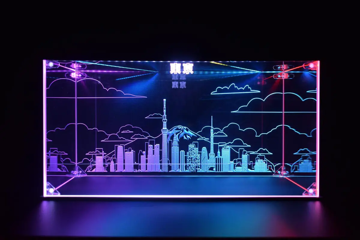 Tokyo Skyline Led Display Case For Diecast Scale Cars, Lego, Action Figures 1