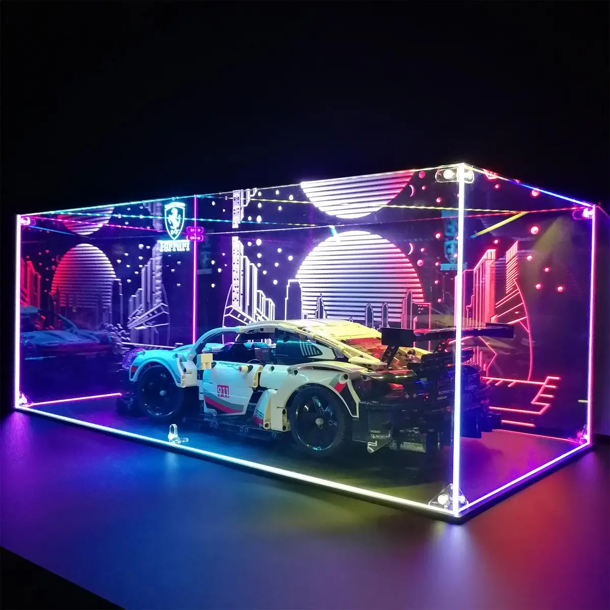 Led Acrylic Display Case For Lego® Technic™ 42096, 10295, 42115, 42083, 42123 1