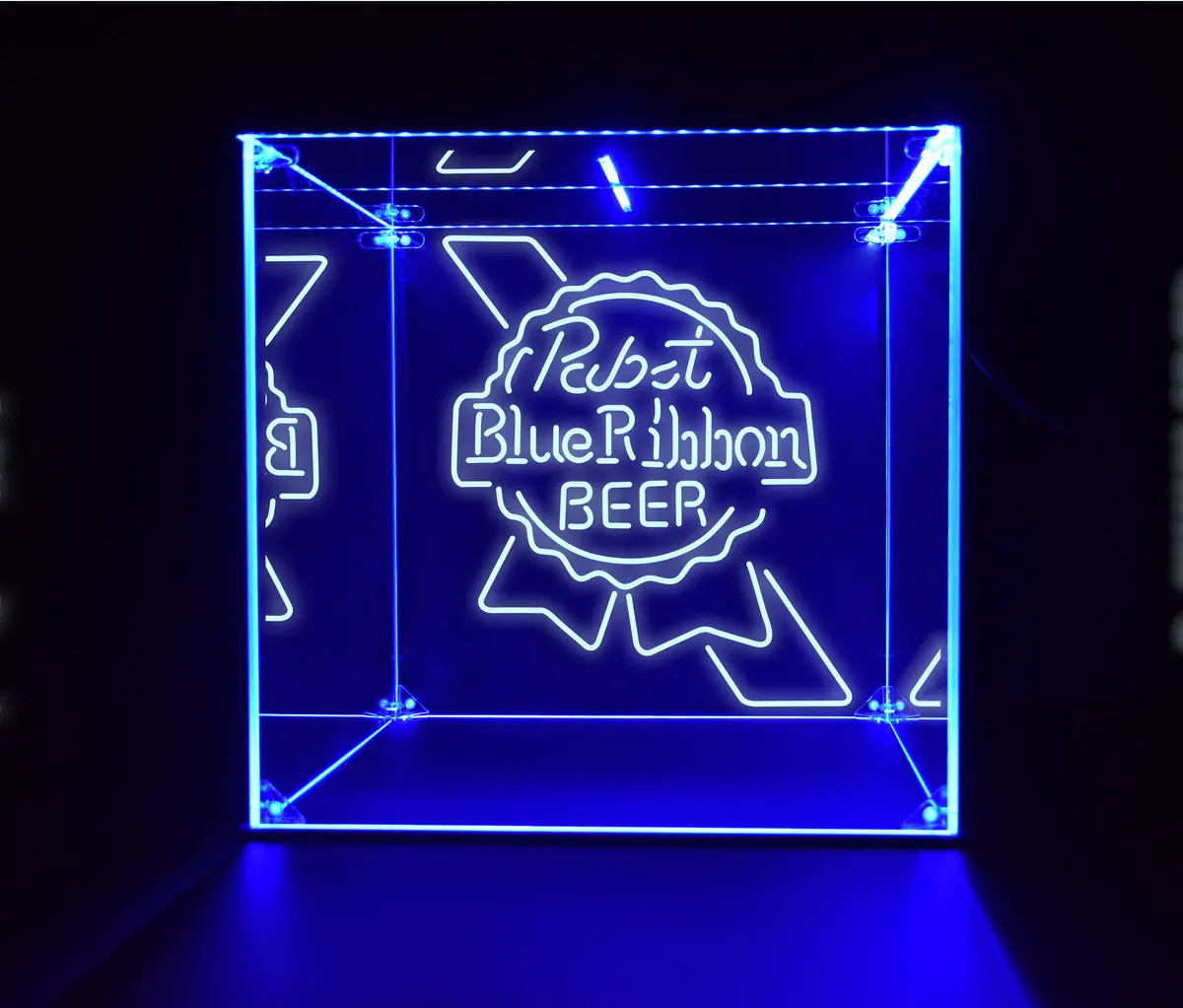 Wine, Champagne, Liquor, Beverage Bottle Led Display Case, Pabst,Blue Ribbon Collection 1