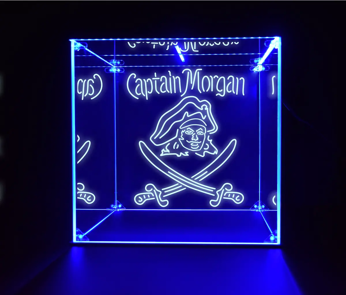 Wine, Champagne, Liquor, Beverage Bottle Led Display Case, Captain Morgan Collection 1