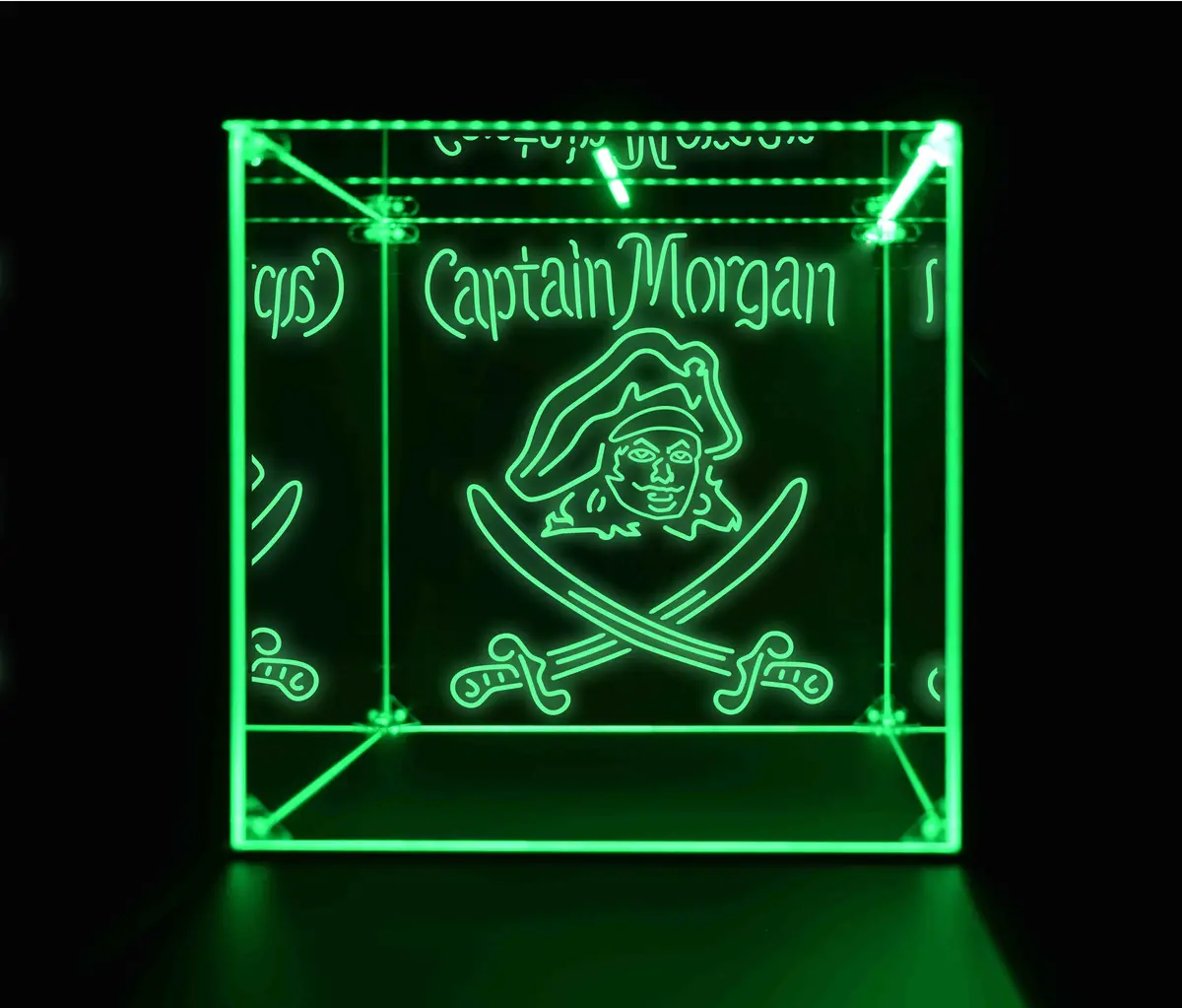 Wine, Champagne, Liquor, Beverage Bottle Led Display Case, Captain Morgan Collection 2