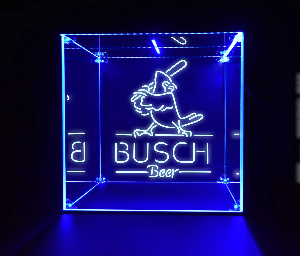 Wine, Champagne, Liquor, Beverage Bottle Led Display Case, Busch Beer Cardinals Collection 1