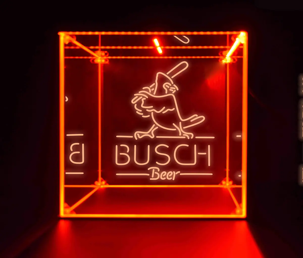 Wine, Champagne, Liquor, Beverage Bottle Led Display Case, Busch Beer Cardinals Collection 3