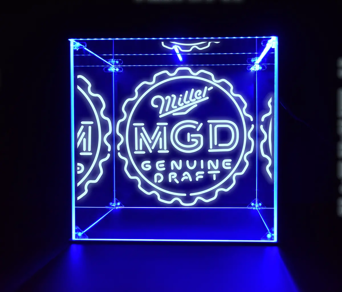 Wine, Champagne, Liquor, Beverage Bottle Led Display Case, Miller,Miller Genuine Draft,Mgd Mgd Collection 1