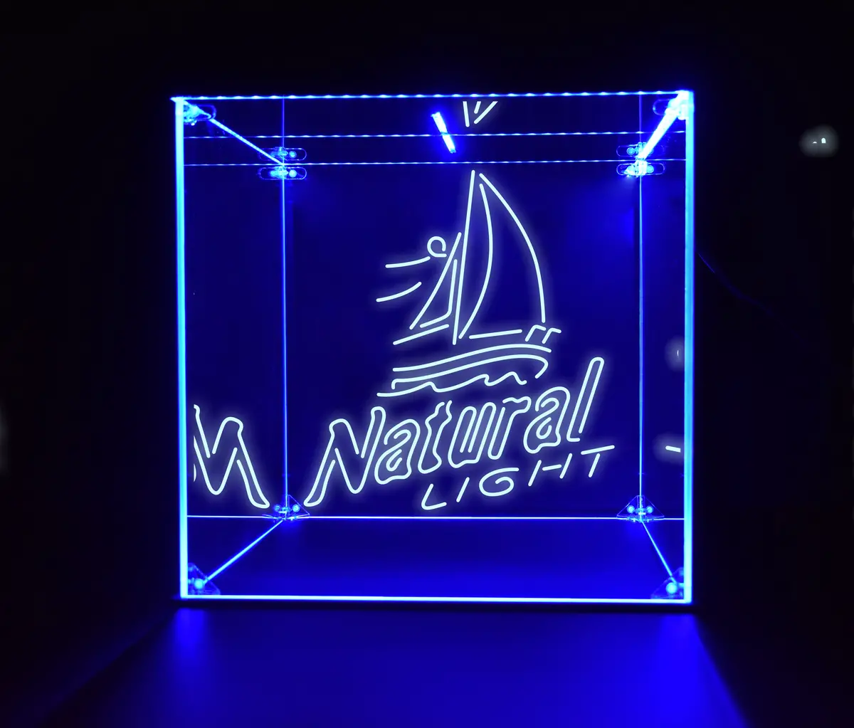 Wine, Champagne, Liquor, Beverage Bottle Led Display Case, Natural Light Sailboat Collection 1