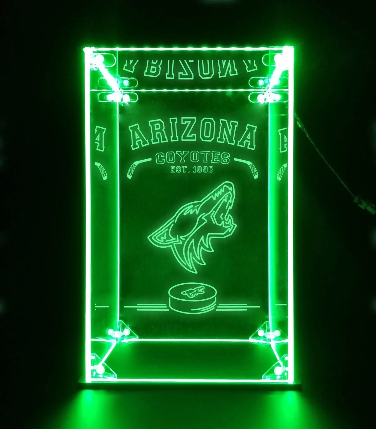 Led Display Case For Arizona Coyotes Sports Memorabilia 2