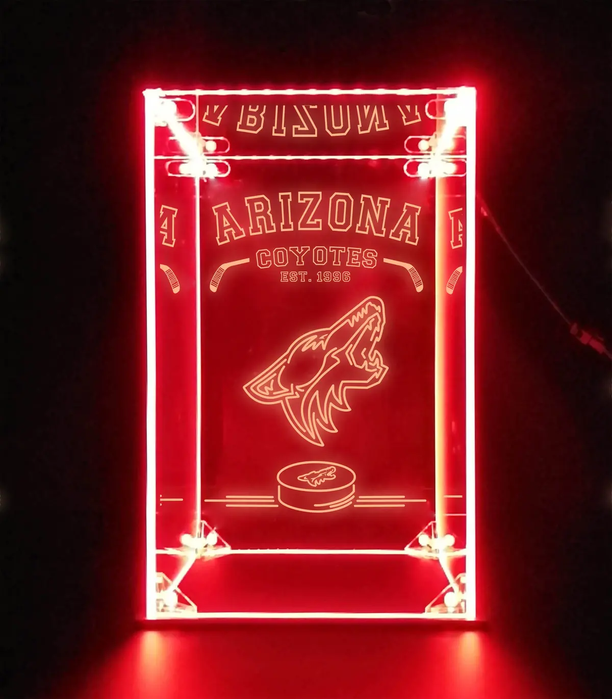 Led Display Case For Arizona Coyotes Sports Memorabilia 3