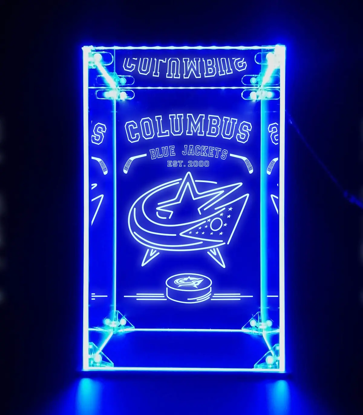 Led Display Case For Columbus Blue Jackets Sports Memorabilia 1