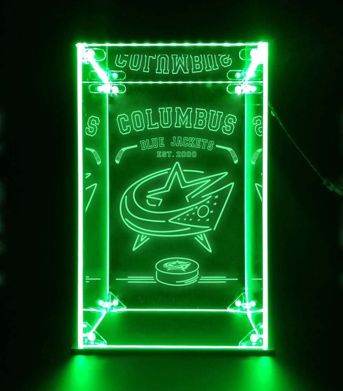 Led Display Case For Columbus Blue Jackets Sports Memorabilia 2