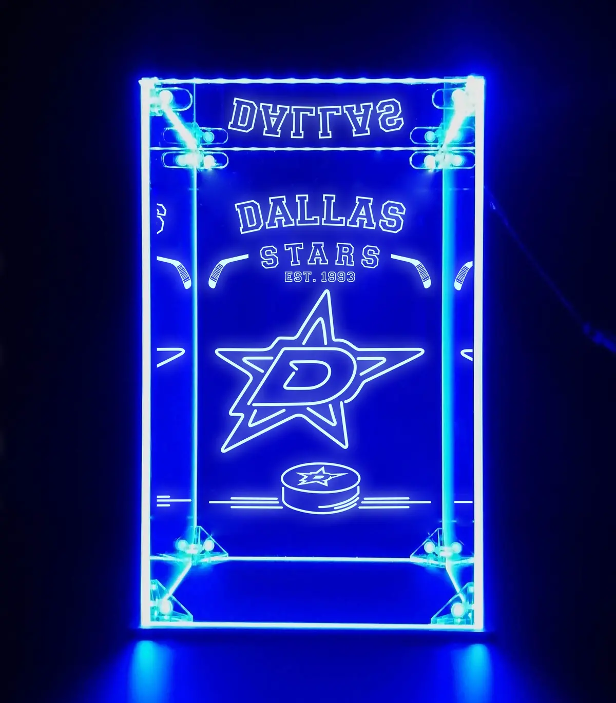 Led Display Case For Dallas Stars Est 1993 Sports Memorabilia 1
