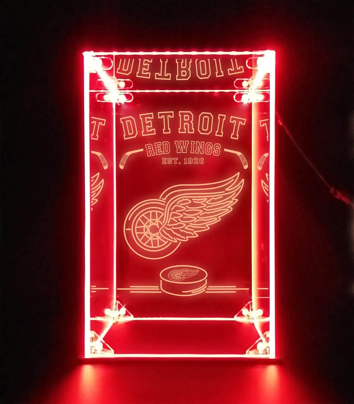 Led Display Case For Detroit Red Wings Sports Memorabilia 3