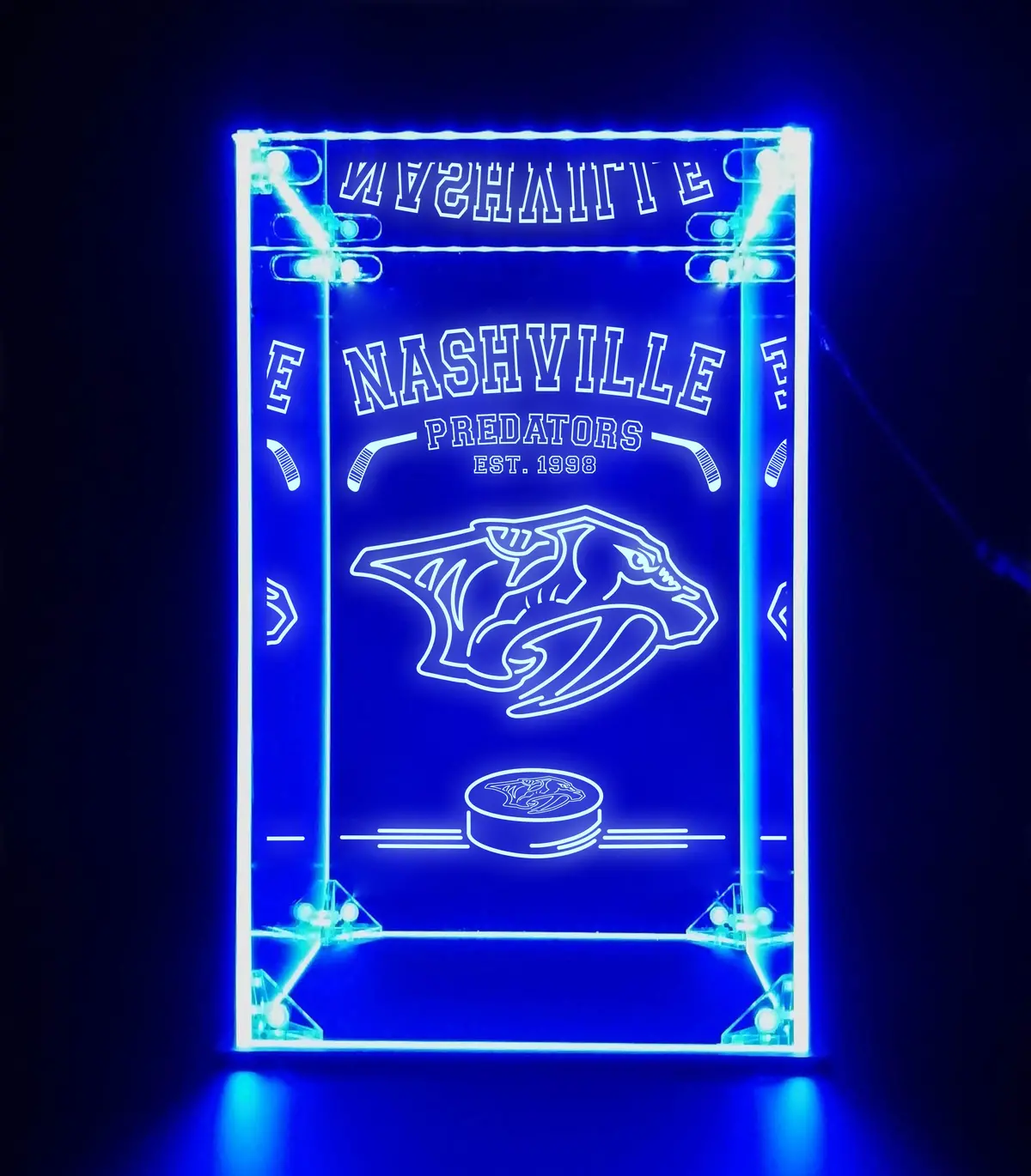 Led Display Case For Nashville Predators Sports Memorabilia 1