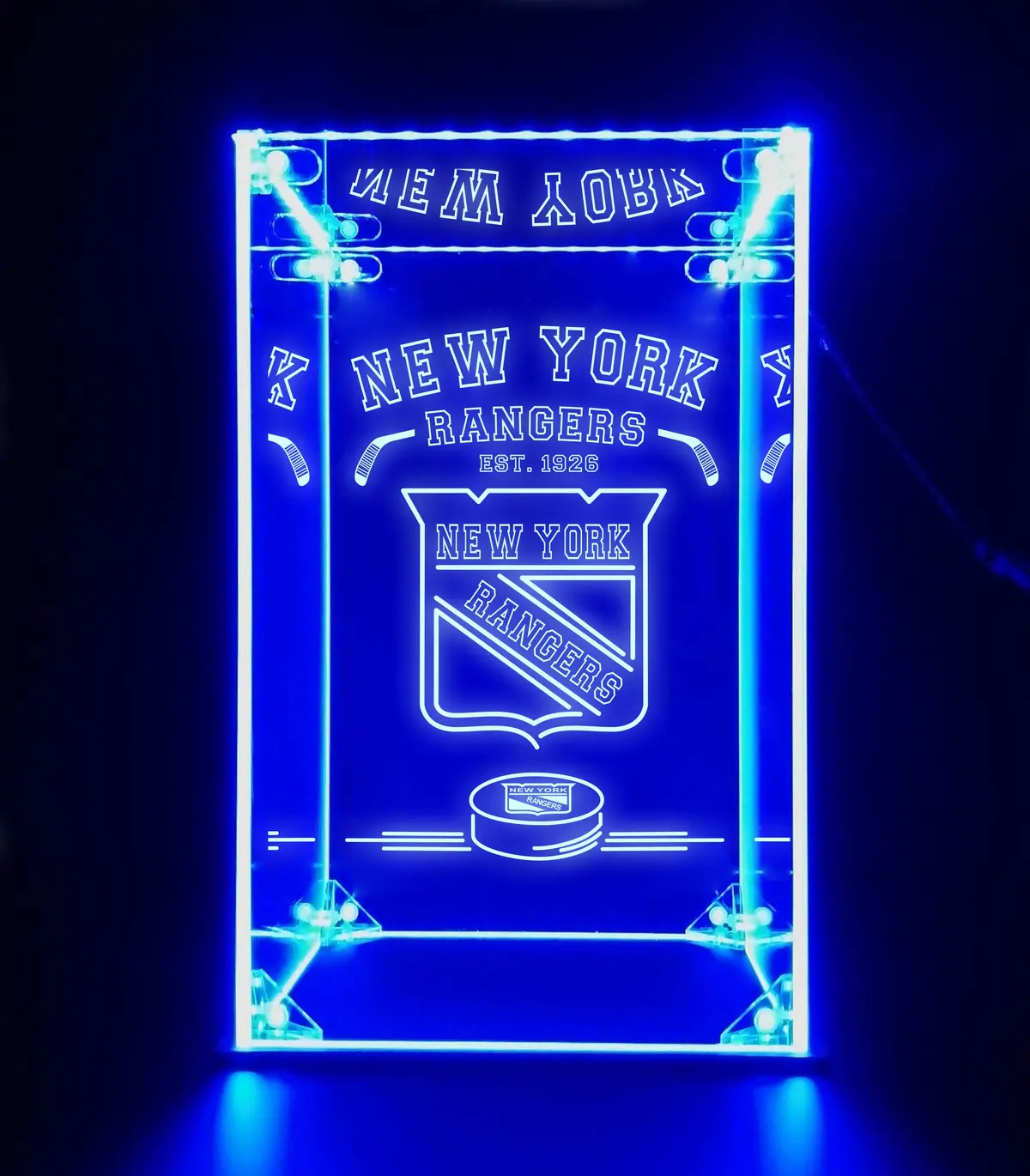 Led Display Case For New York Rangers Sports Memorabilia 1
