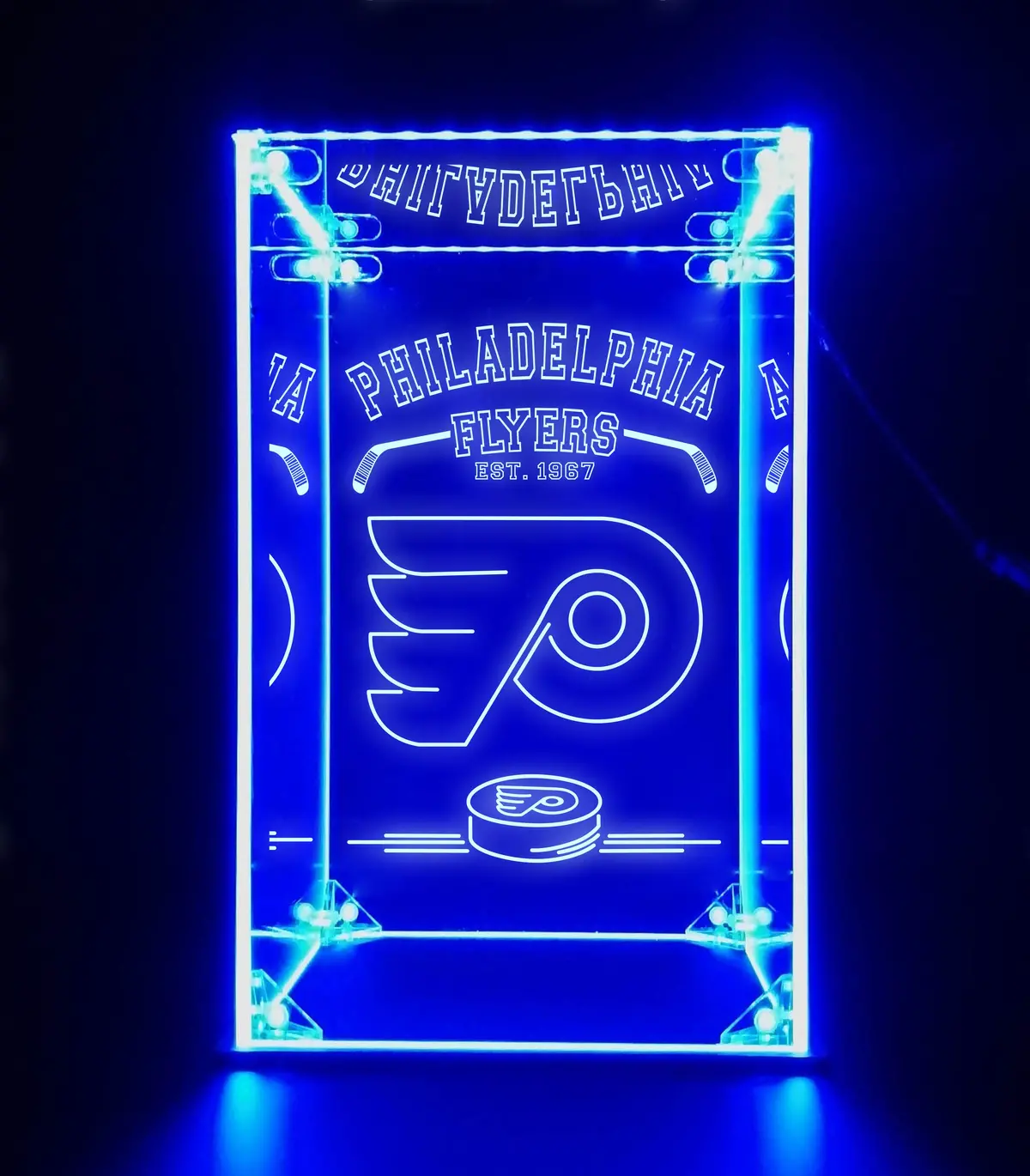 Led Display Case For Philadelphia Flyers Sports Memorabilia 1