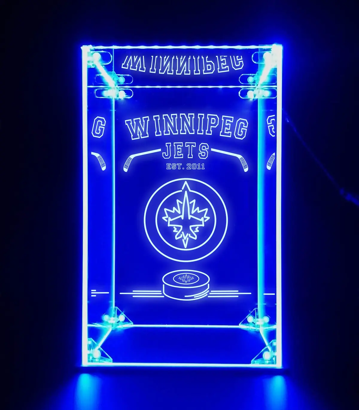 Led Display Case For Winnipeg Jets Sports Memorabilia 1