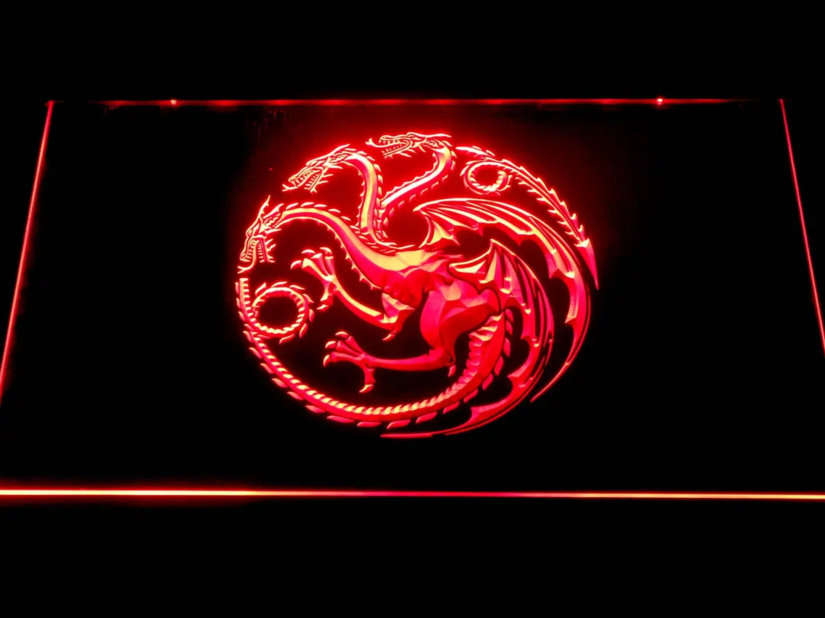 House Of The Dragon Targaryen Emblem Neon Light Led Sign 1