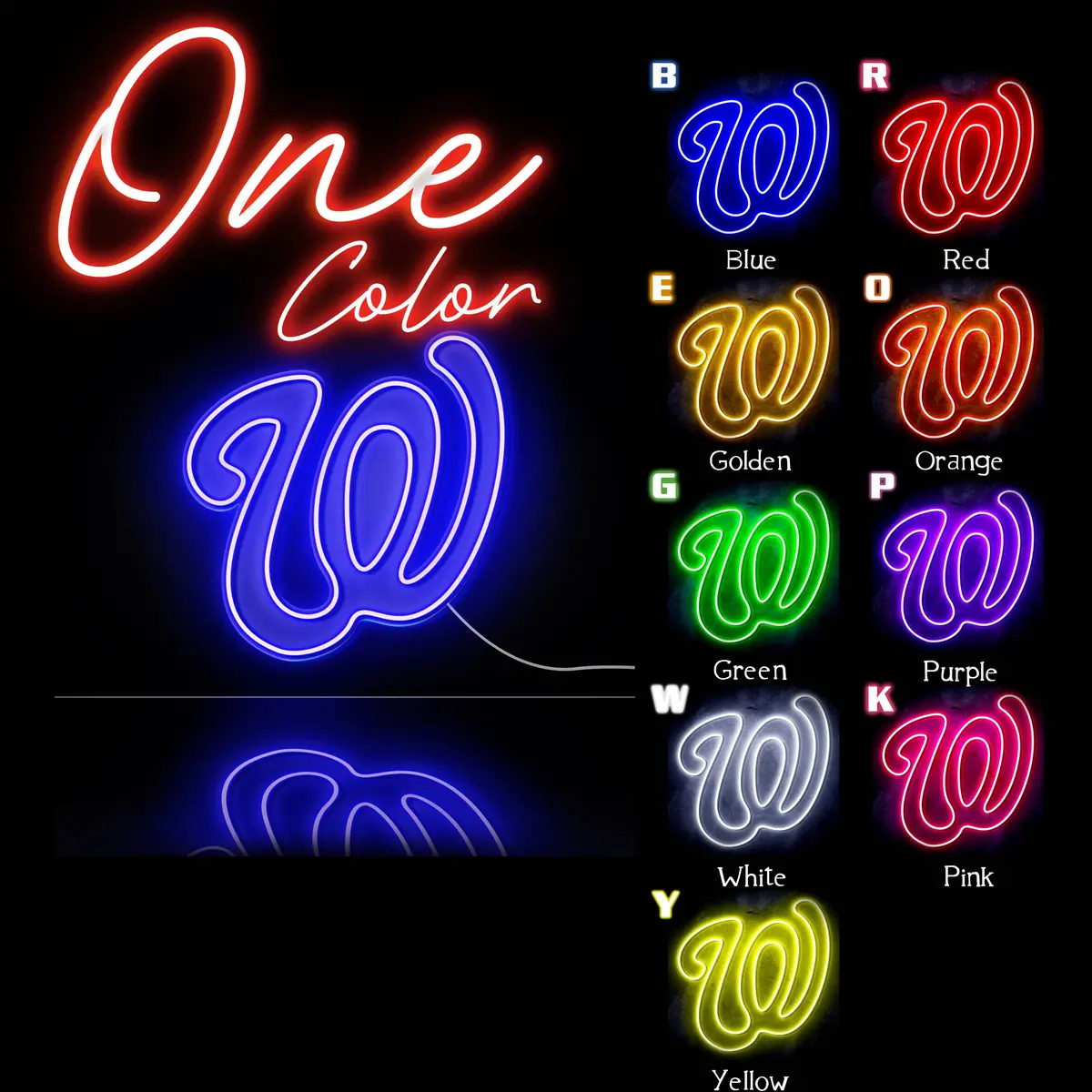 Washington Nationals Cap Flex Neon Led Sign 3