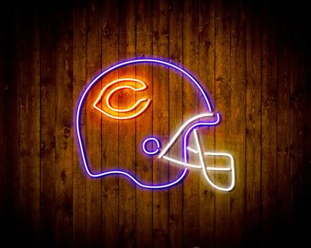 Nfl Chicago Bears Helmet Handmade Neon Flex Led Sign 1