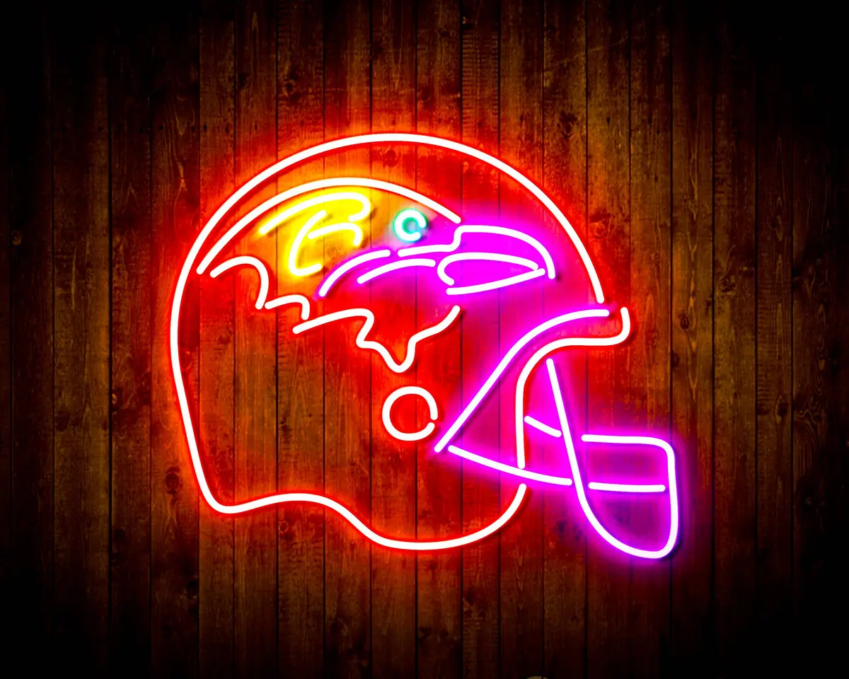 Nfl Helmet Baltimore Ravens Bar Neon Flex Led Sign 2