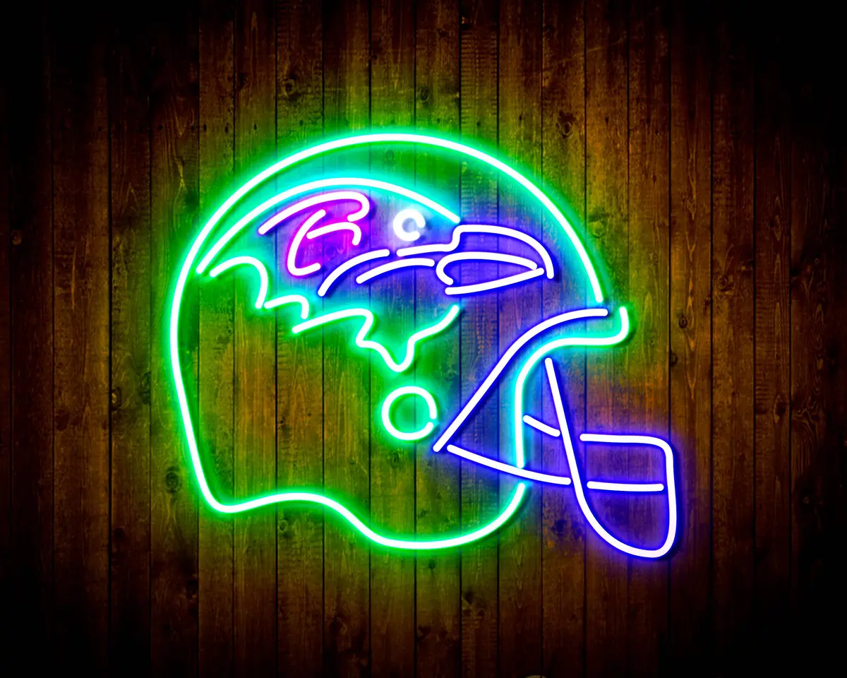Nfl Helmet Baltimore Ravens Bar Neon Flex Led Sign 4