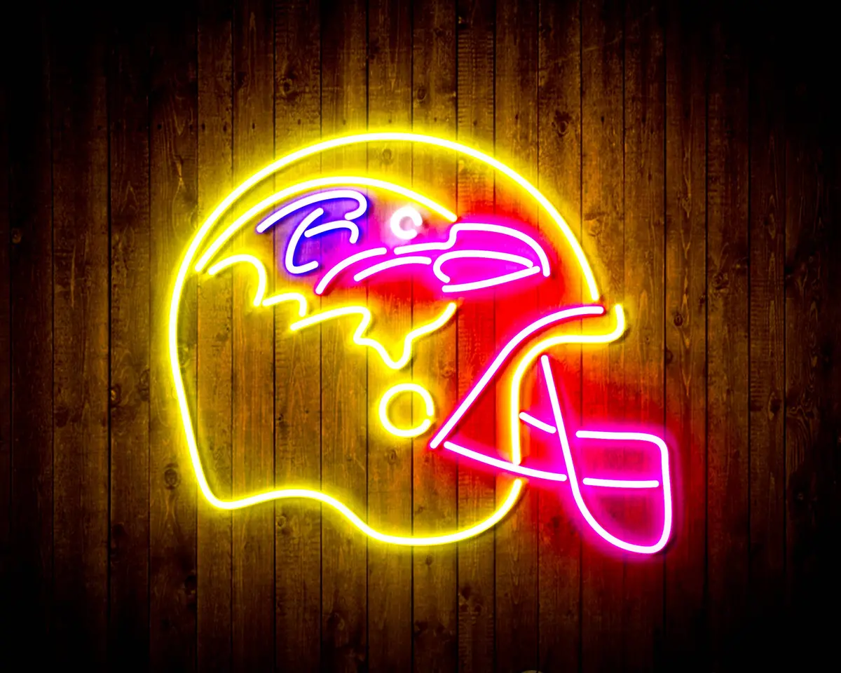 Nfl Helmet Baltimore Ravens Bar Neon Flex Led Sign 5