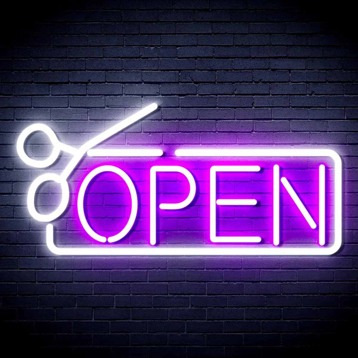 Open With Scissors Neon Flex Led Sign 2