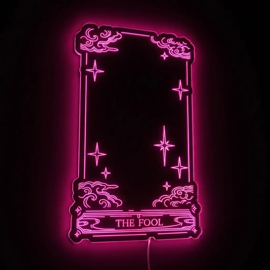The Fool Tarot Rgb Led Neon Sign With Elegant Mirror Backing 1