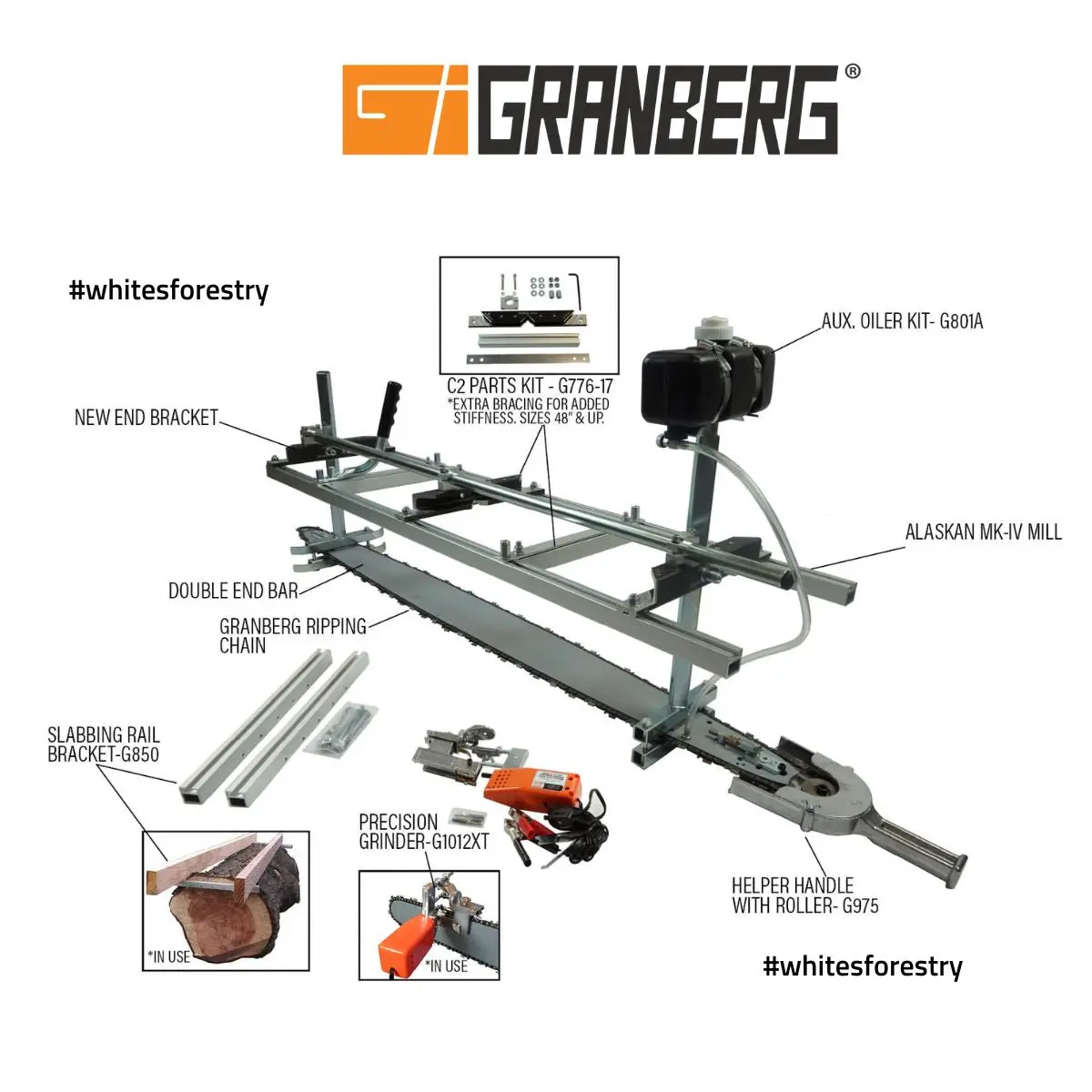 Granberg® Alaskan® Mk1v 60" .404" Mill, Bar & Chain Kit 1