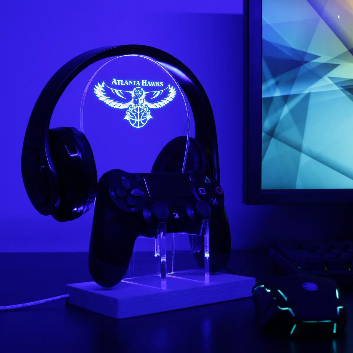 Atlanta Hawks Led Gaming Headset Controller Stand 1