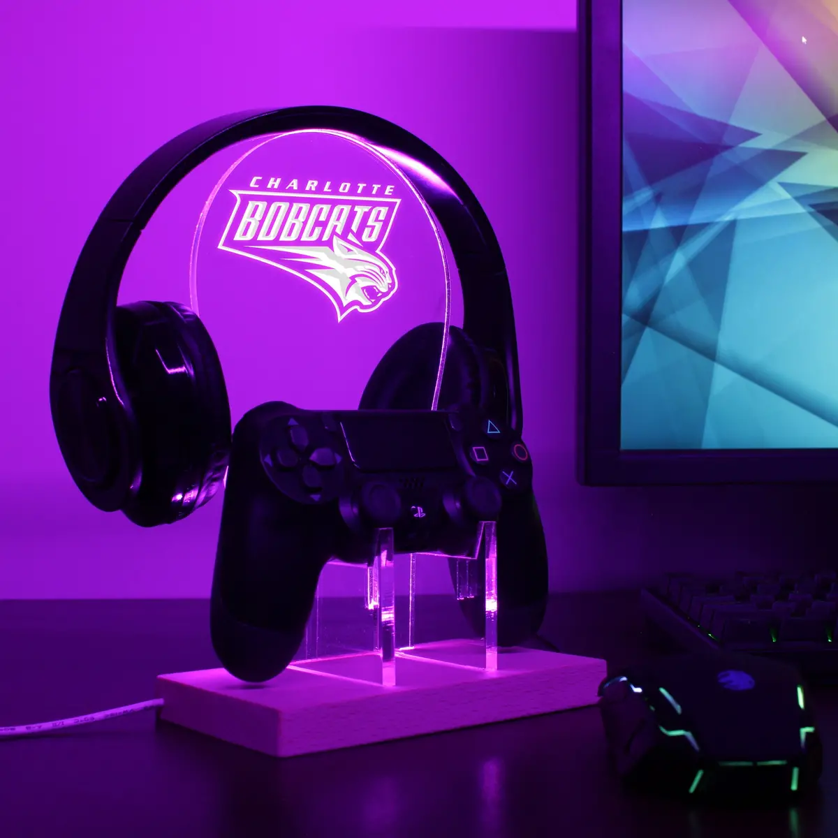 Charlotte Bobcats Led Gaming Headset Controller Stand 1