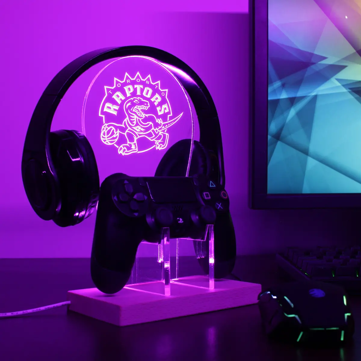 Toronto Raptors Led Gaming Headset Controller Stand 1
