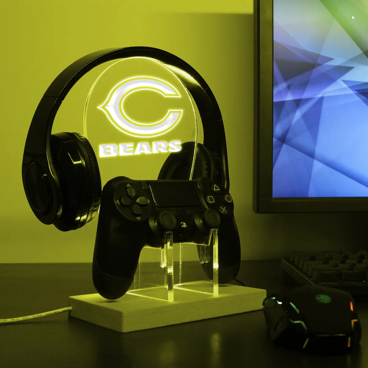 Chicago Bears Super Bowl Led Gaming Headset Controller Stand 1