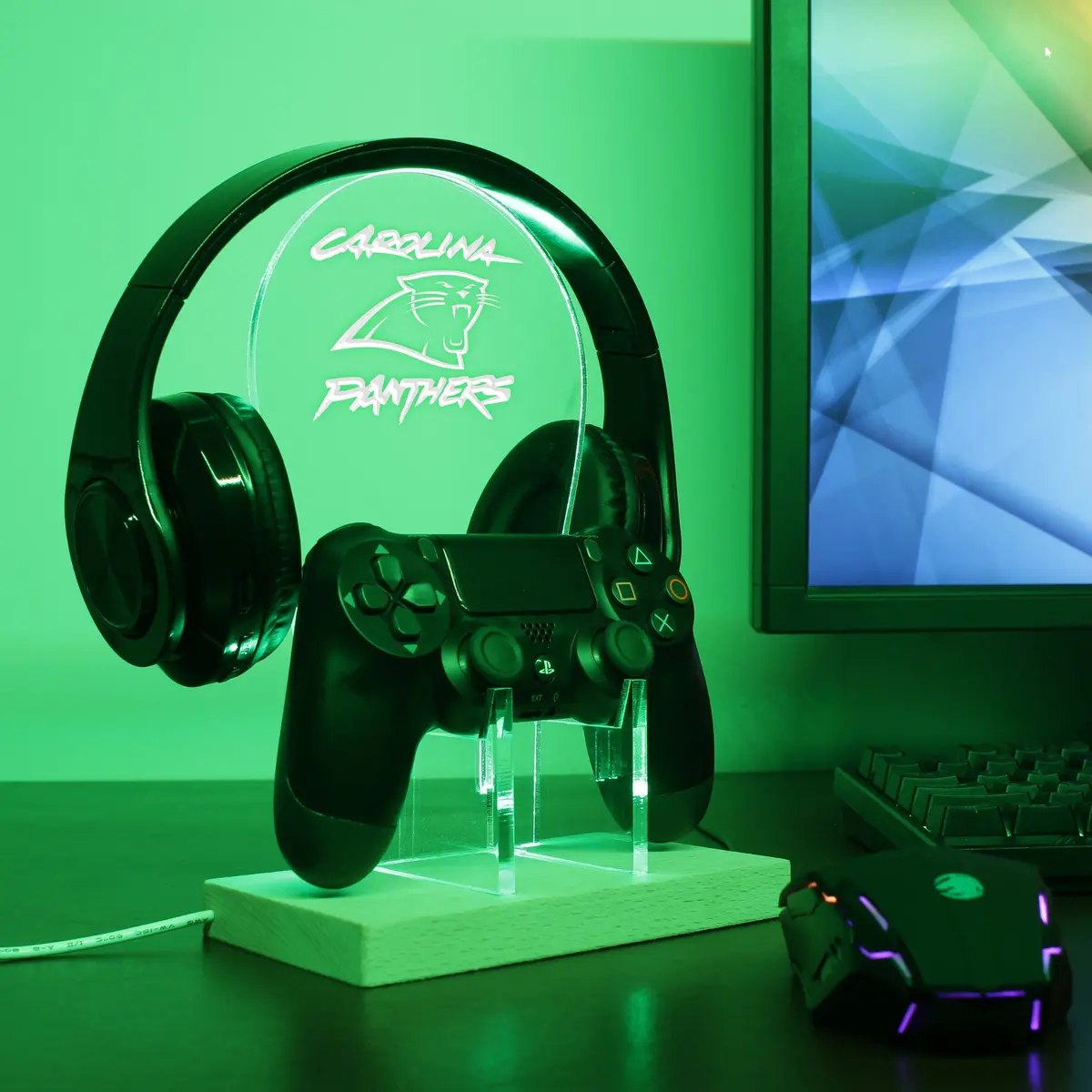 Carolina Panthers Led Gaming Headset Controller Stand 1