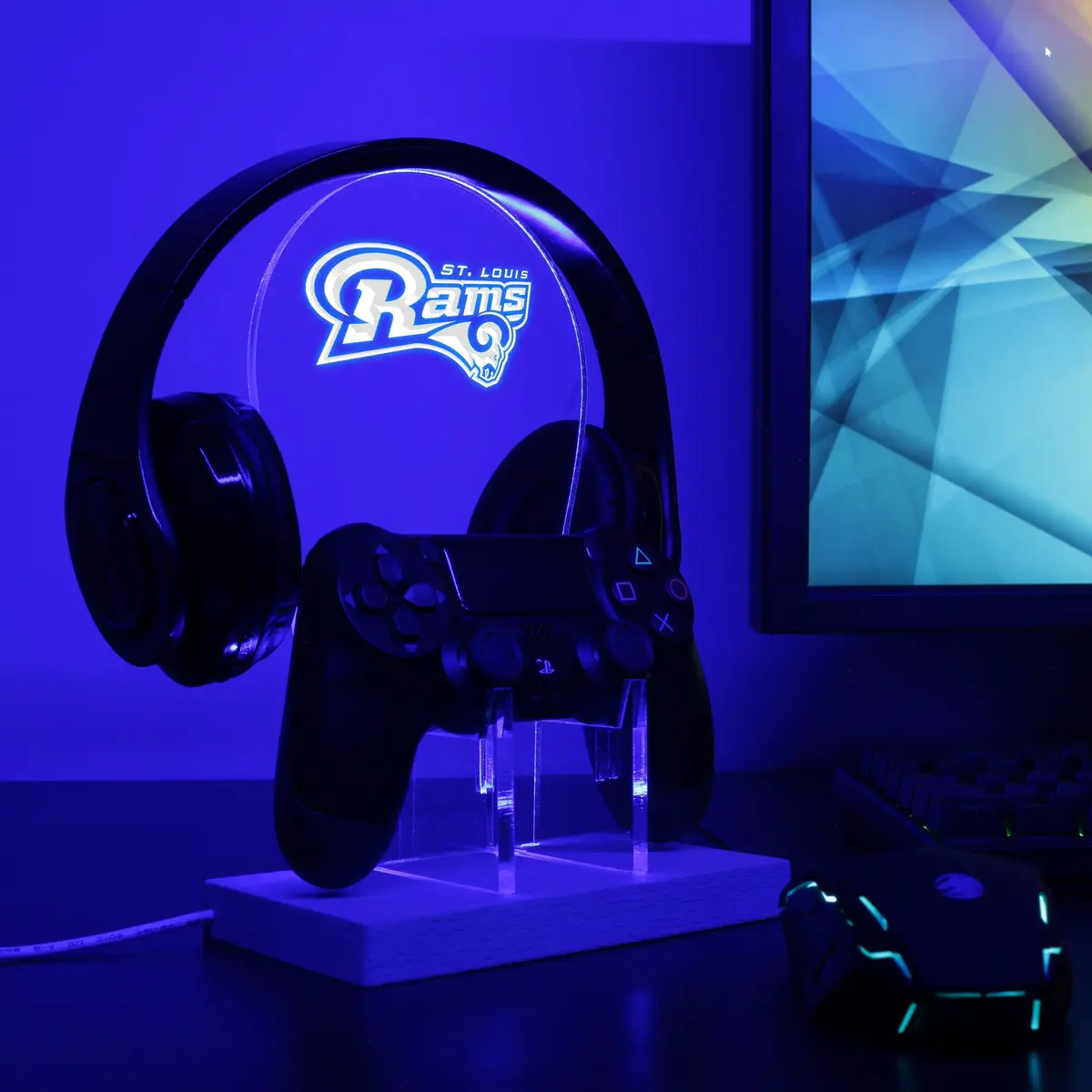 St.Louis Rams Led Gaming Headset Controller Stand 2