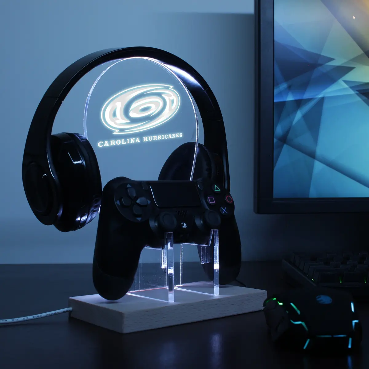 Carolina Hurricanes Led Gaming Headset Controller Stand 1
