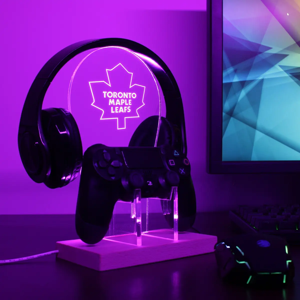 Toronto Maple Leafs Led Gaming Headset Controller Stand 1