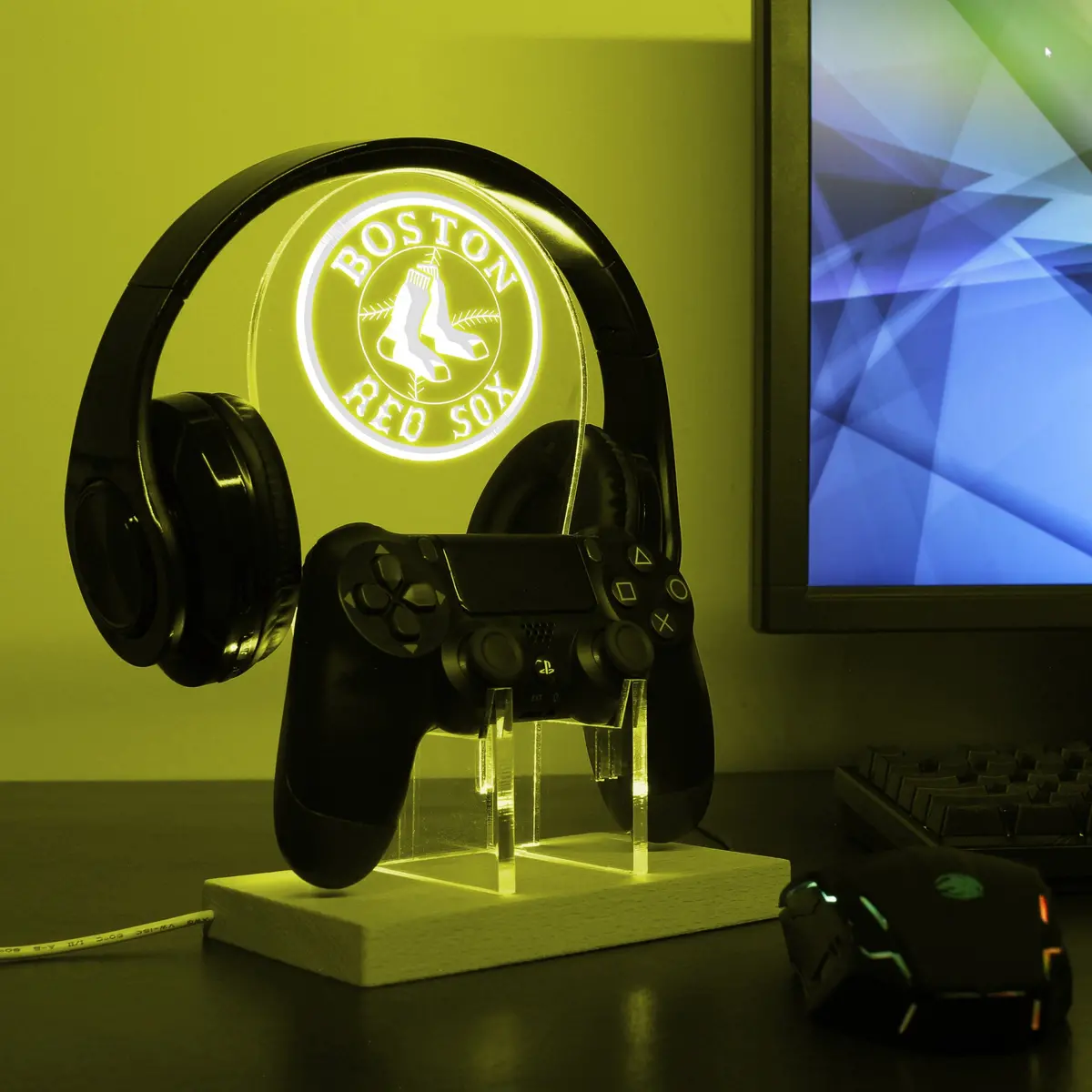 Boston Red Sox Led Gaming Headset Controller Stand 1