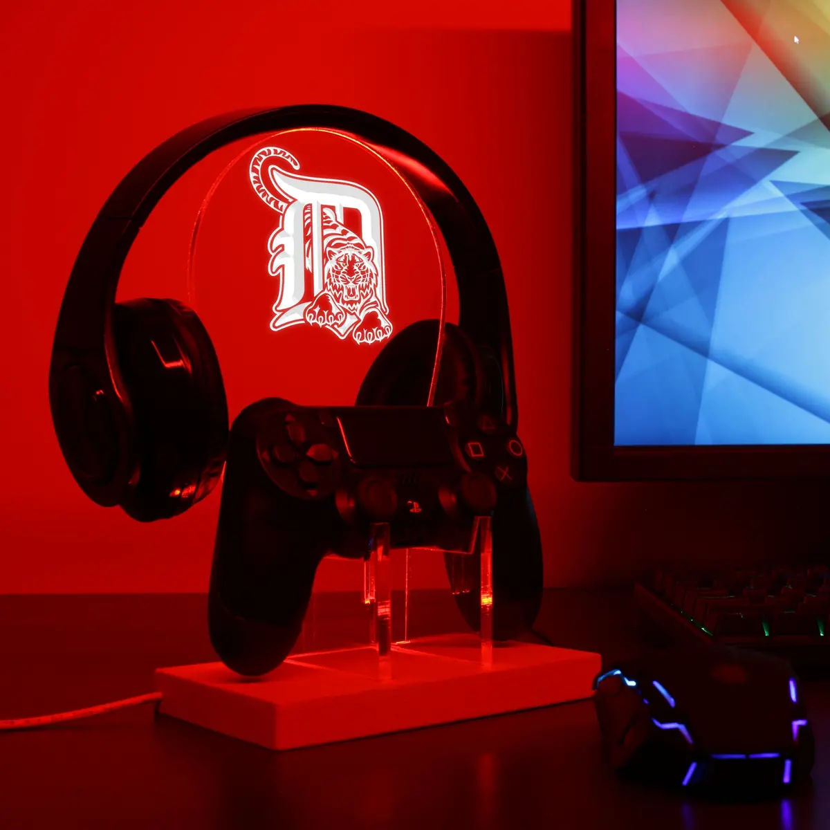 Detroit Tigers Led Gaming Headset Controller Stand 1