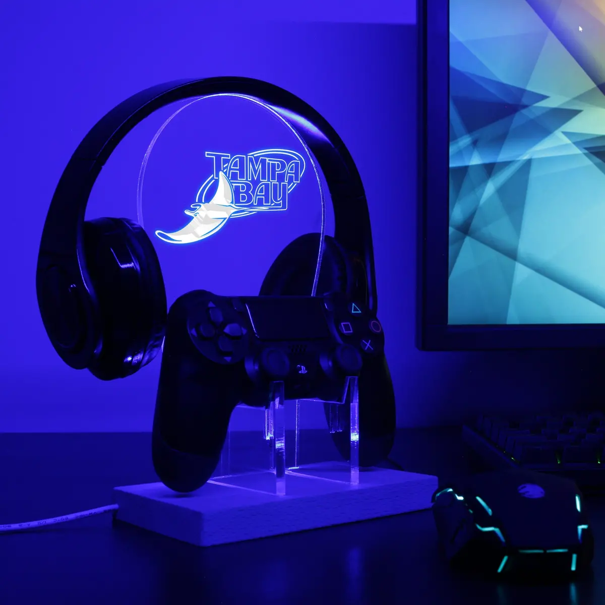Tampa Bay Rays Led Gaming Headset Controller Stand 1