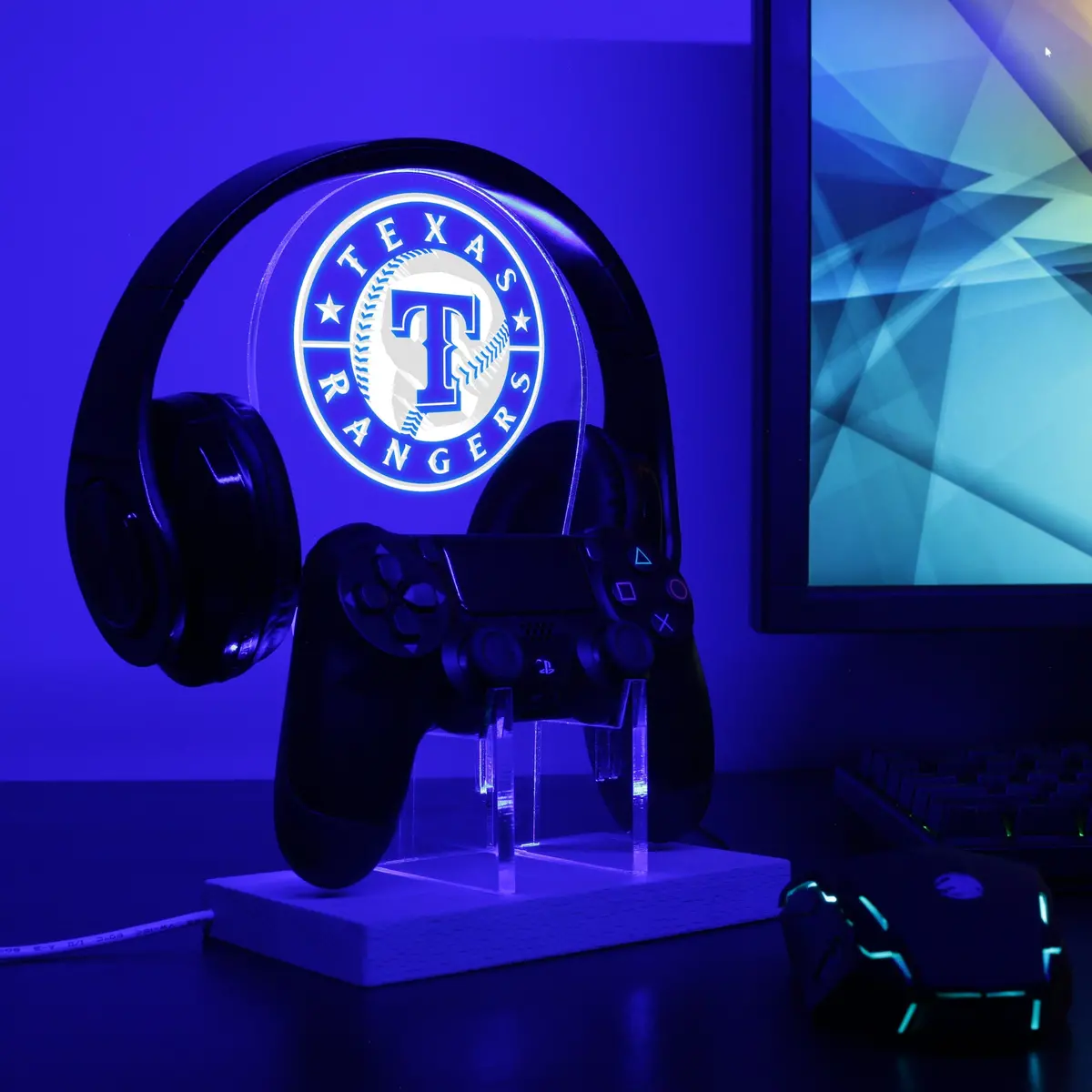Texas Rangers Led Gaming Headset Controller Stand 1