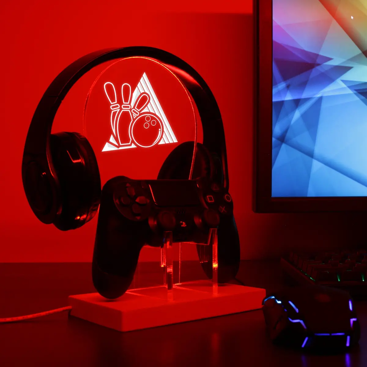 Bowling Game Led Gaming Headset Controller Stand 2