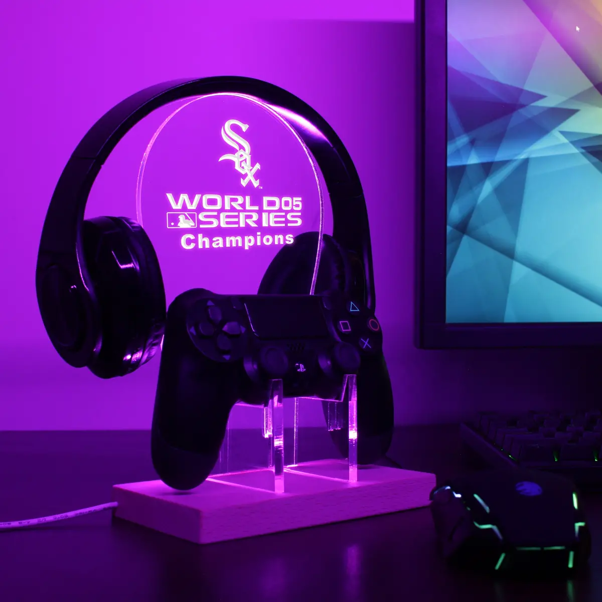 Chicago White Sox Mlb Led Gaming Headset Controller Stand 1