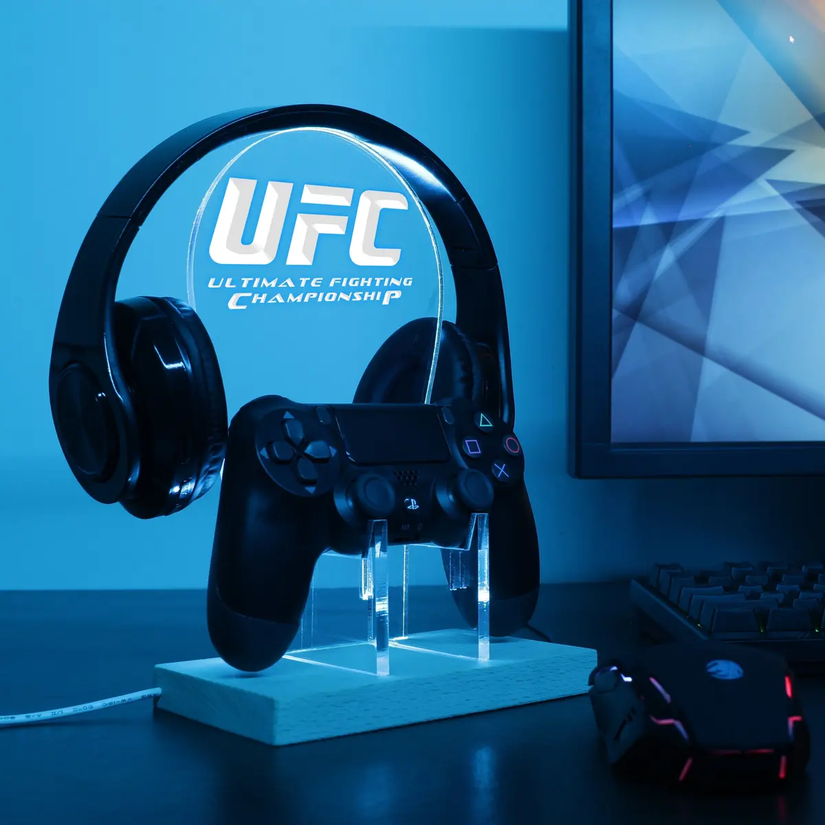 Ultimate Fighting Championship Ufc Led Gaming Headset Controller Stand 1