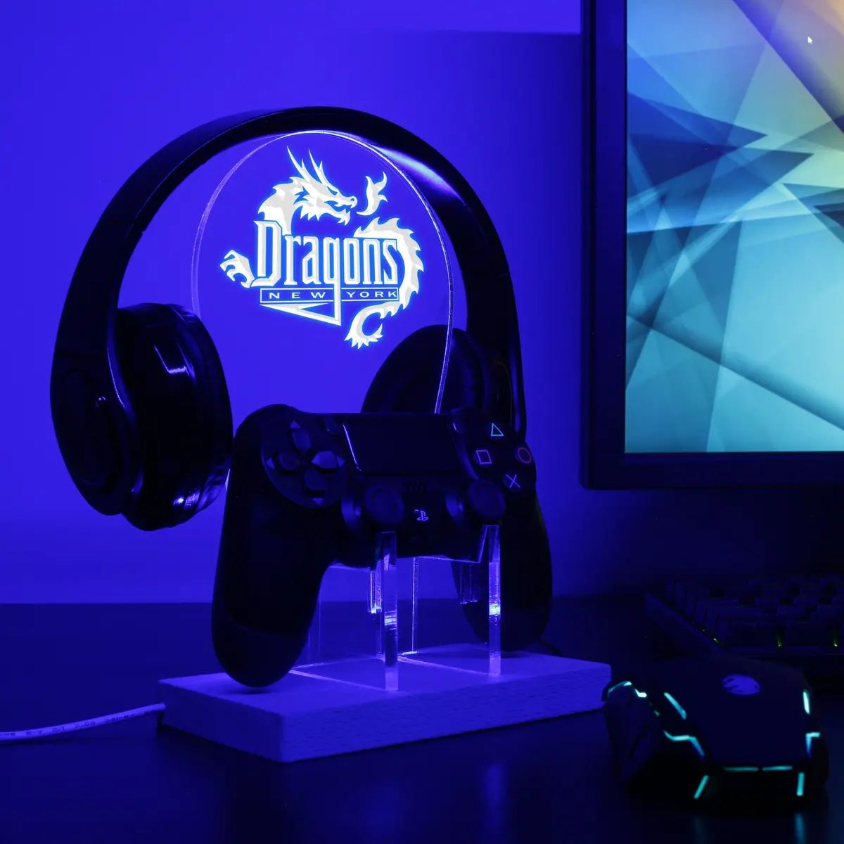 New York Dragons Led Gaming Headset Controller Stand 2